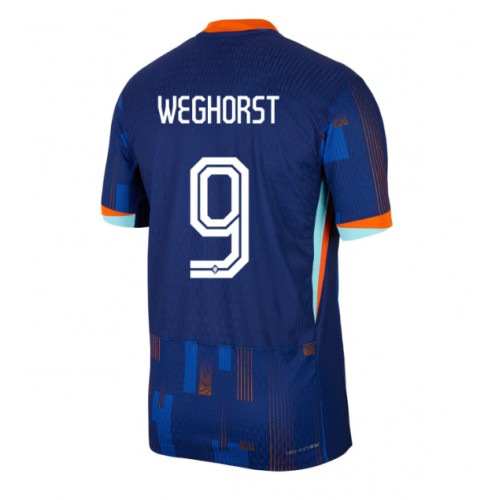 Maglia Calcio Paesi Bassi Wout Weghorst #9 Seconda Divisa Europei 2024 Manica Corta